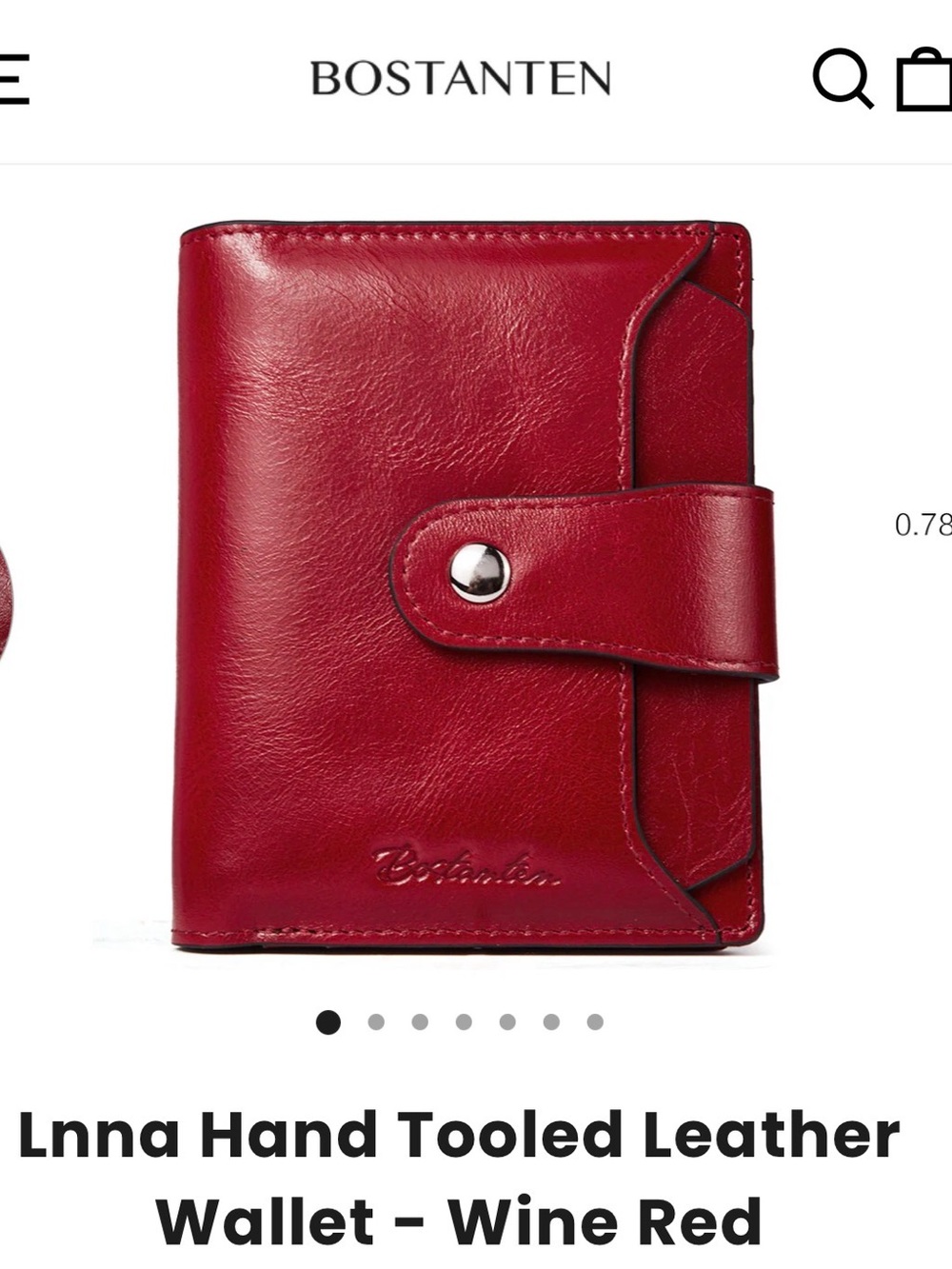 Bostanten Lnna Hand Tooled Leather Wallet - Wine Red